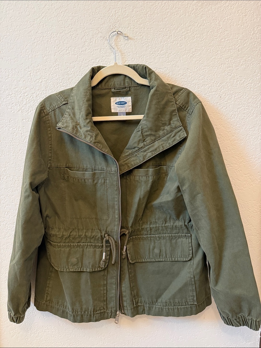 Old Navy Women's Olive Utility Zip Jacket